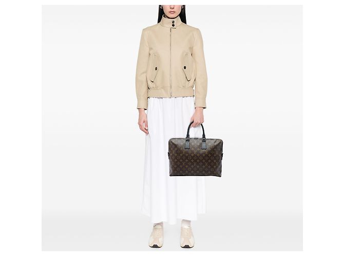 Louis Vuitton Brown Monogram Macassar Porte Documents Jour - vista 5