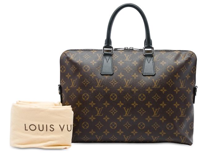 Louis Vuitton Brown Monogram Macassar Porte Documents Jour - vista 6