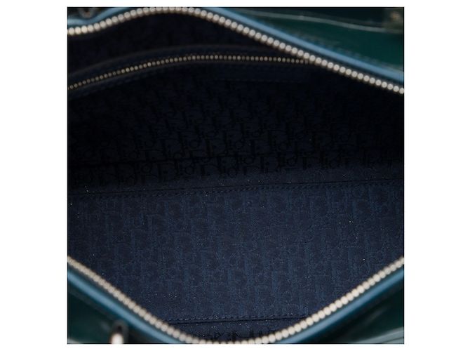 Dior Green Large Patent Cannage Lady Dior Verde Verde scuro - vista 4