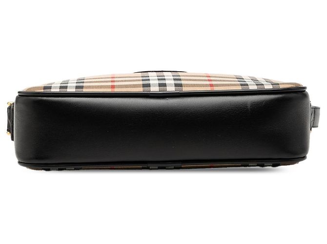 Borsa Camera Burberry in tela beige Haymarket Check - vista 3