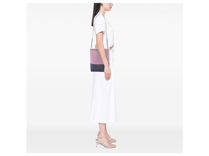 Céline Celine Small Vertical Cabas Tote Bicolor aus körnigem Kalbsleder Rosa Pink - Ansicht 7
