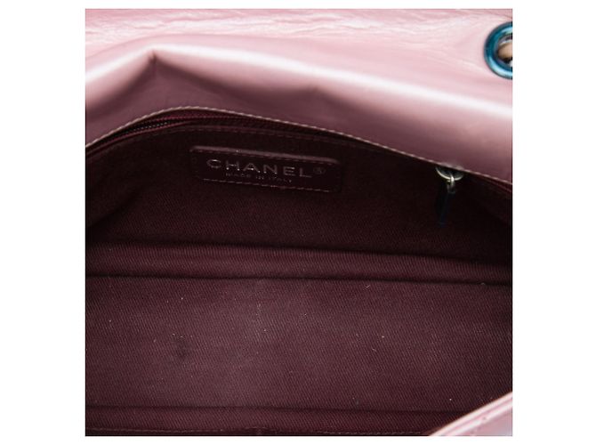 Chanel Pink Medium Quilted Metallic Calfskin Coco Pleats Chain Flap Rosa - vista 4