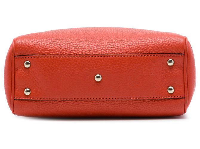 Borsa Gucci Mini Bamboo Shopper in pelle di vitello arancione - vista 3