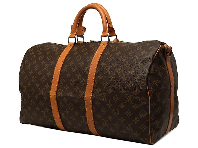 Louis Vuitton Brown Monogram Keepall Bandouliere 50 Marrone - vista 2