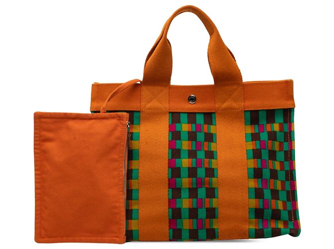 Hermès Multi Multicolor Printed Canvas Fourre Tout MM Multicor - vista 7