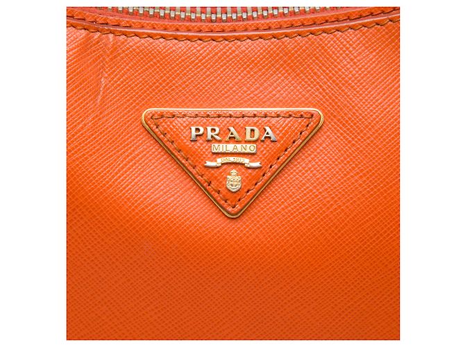 Bolso de hombro Prada Orange Saffiano Lux Naranja - vista 5