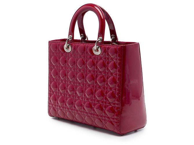 Dior Red Large Patent Cannage Lady Dior Rosso - vista 2