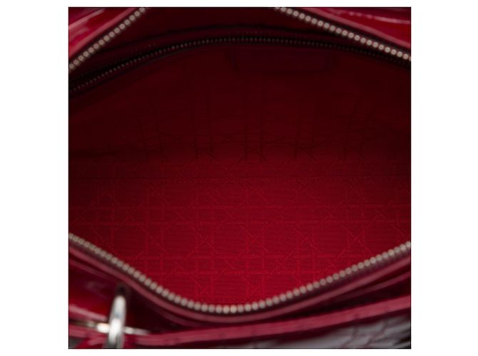 Dior Red Large Patent Cannage Lady Dior Rosso - vista 4
