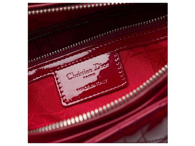 Dior Red Large Patent Cannage Lady Dior Rosso - vista 5
