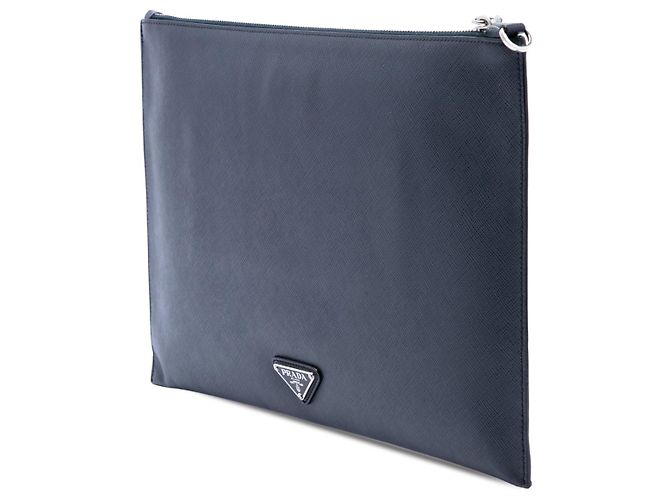 Clutch Prada Blue Saffiano Monkey Robot Blu navy - vista 2