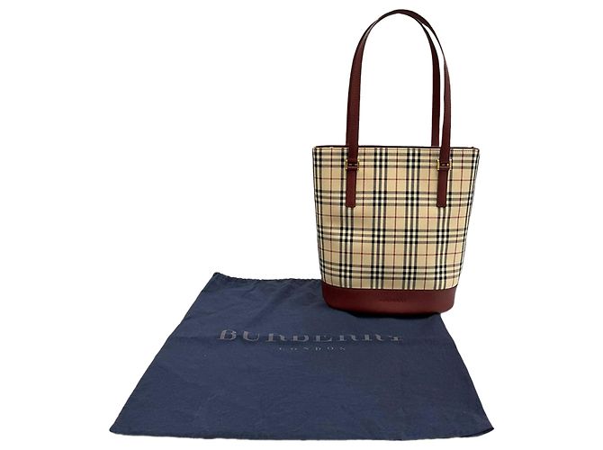 Burberry Beige House Check Canvas Tote - view 13