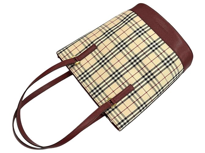 Burberry Beige House Check Canvas Tote - view 4