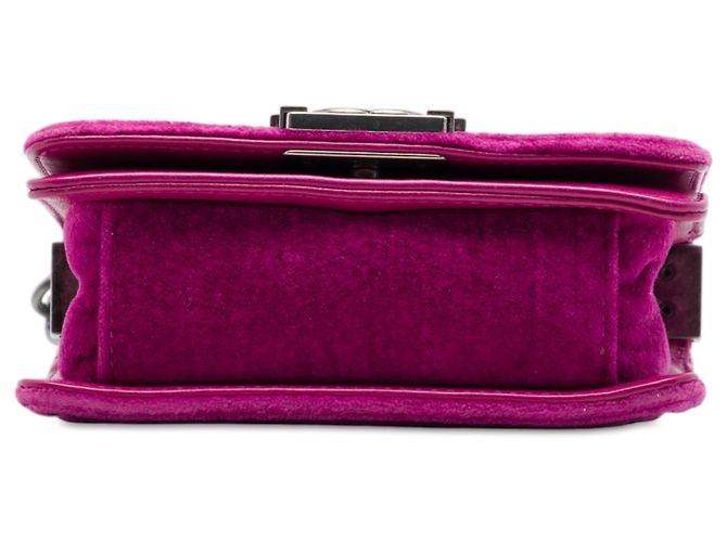 Chanel Pink Mini Quilted Velvet Boy Flap Rosa - vista 3