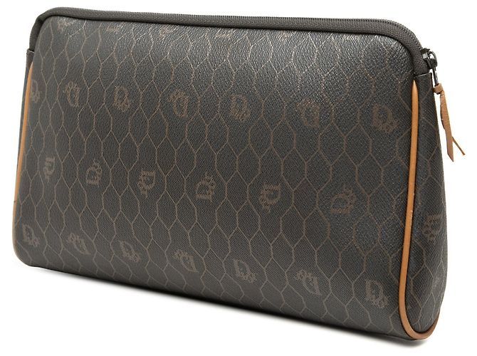 Clutch Dior de lona revestida con estampado de panal negro - vista 2