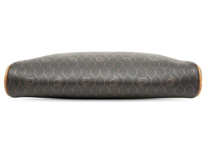 Clutch Dior de lona revestida con estampado de panal negro - vista 3
