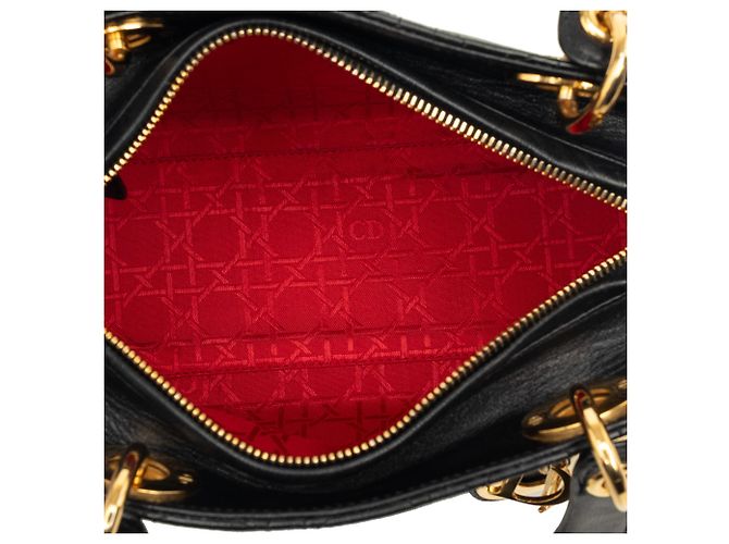 Dior Black Medium Lambskin Cannage Lady Dior - view 4