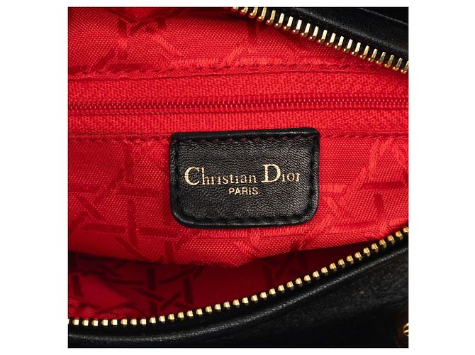 Dior Black Medium Lambskin Cannage Lady Dior - view 5