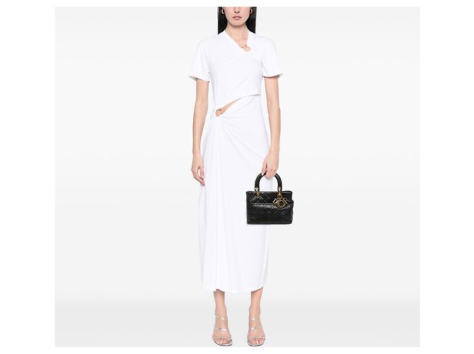 Dior Black Medium Lambskin Cannage Lady Dior - view 6