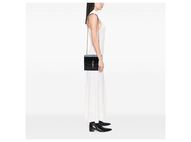 Saint Laurent Sulpice Crossbody in pelle monogramma nera Medium Nero - vista 6
