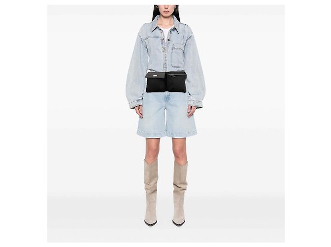 Borsello da cintura Gucci in nylon nero con doppia tasca - vista 6