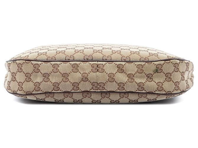 Borsa a tracolla Gucci in canvas GG beige - vista 3
