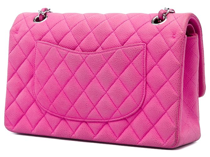 Chanel Pink Medium Classic Caviar Double Flap Rose - vue 2