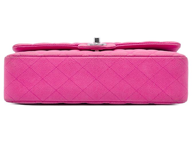 Chanel Pink Medium Classic Caviar Double Flap Rose - vue 3