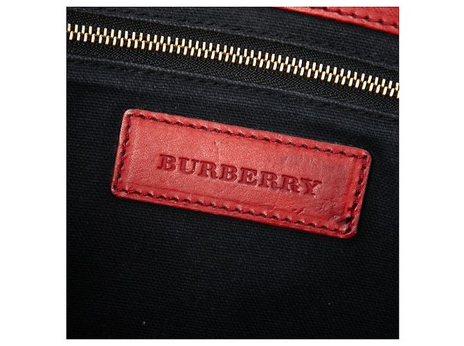 Borsa a tracolla Burberry Bridle Abbott in pelle rossa e tela House Check Rosso - vista 5