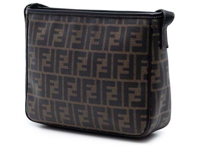 Borsa a tracolla Fendi Brown Zucca Coated Canvas Marrone - vista 2