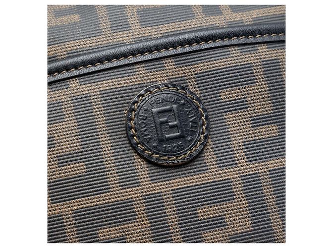 Borsa a tracolla Fendi Brown Zucca Coated Canvas Marrone - vista 5