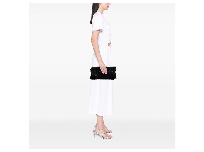 Clutch Chanel Black Paris Cosmopolite in tweed con frange Nero - vista 6