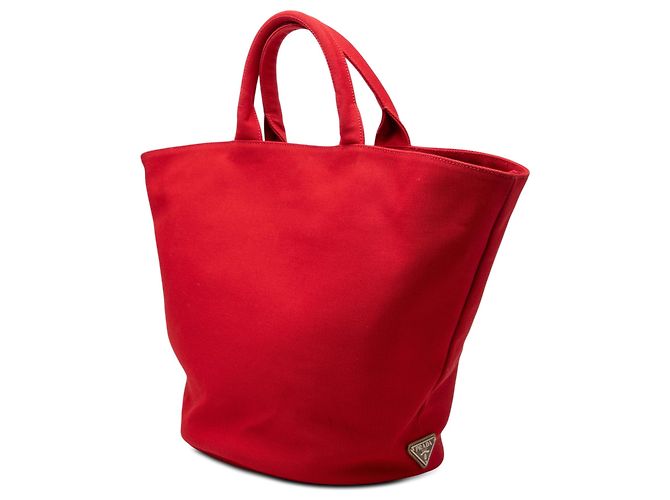 Tote bag Prada in tela Canapa rossa con logo Rosso - vista 2