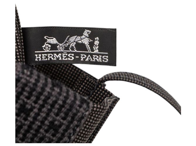 Hermès Pochette Herline in tela grigia Marrone - vista 5