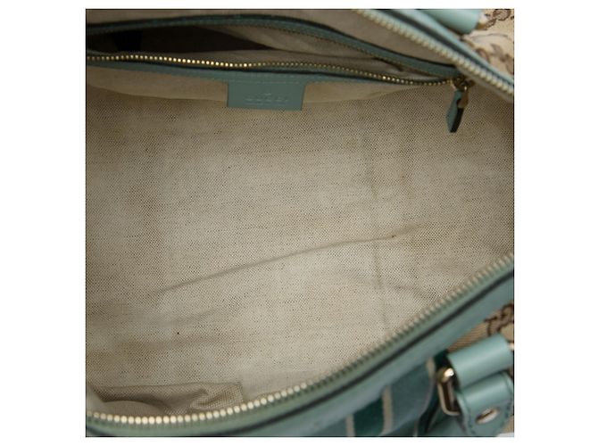 Borsa Boston Gucci Joy Medium in tela GG beige con banda Web - vista 4