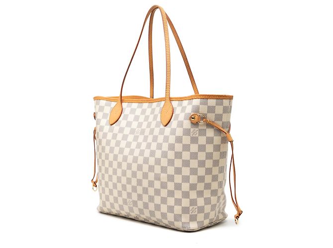 Louis Vuitton White Damier Azur Neverfull MM Bianco - vista 2