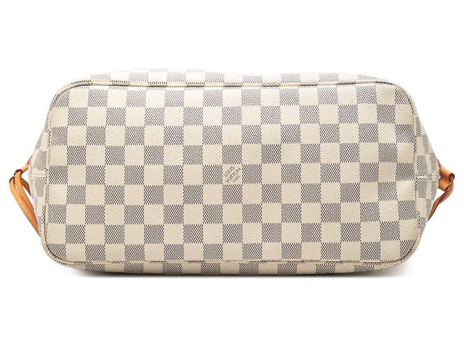 Louis Vuitton White Damier Azur Neverfull MM Bianco - vista 3