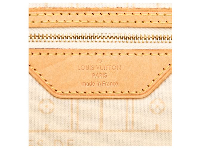 Louis Vuitton White Damier Azur Neverfull MM Bianco - vista 5