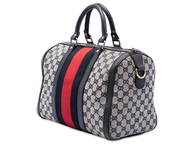 Borsa Boston Gucci Beige Medium GG Canvas Web Joy - vista 2