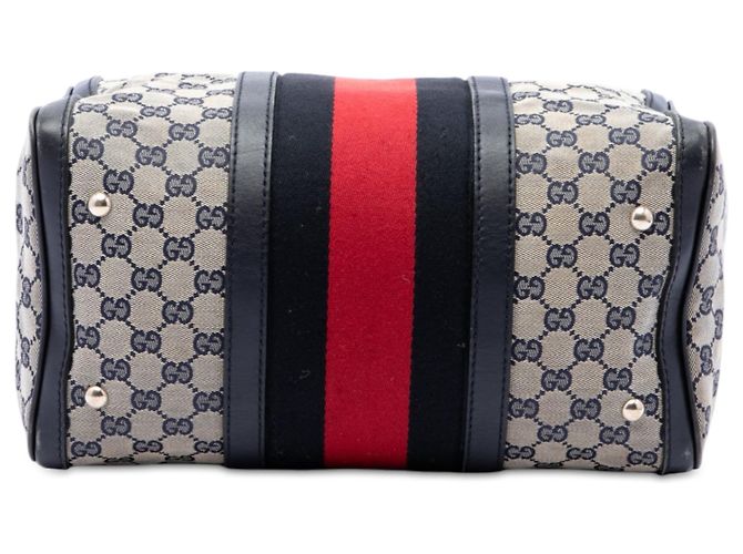 Borsa Boston Gucci Beige Medium GG Canvas Web Joy - vista 3