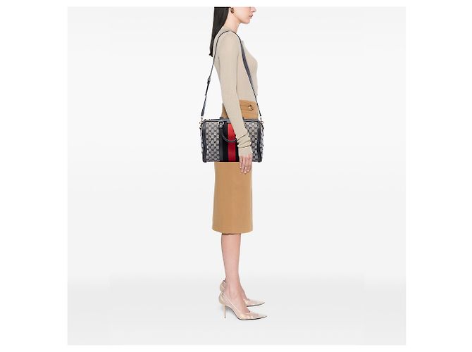 Borsa Boston Gucci Beige Medium GG Canvas Web Joy - vista 6