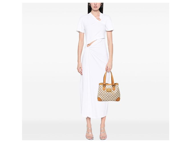 Louis Vuitton White Damier Azur Hampstead PM Bianco - vista 6