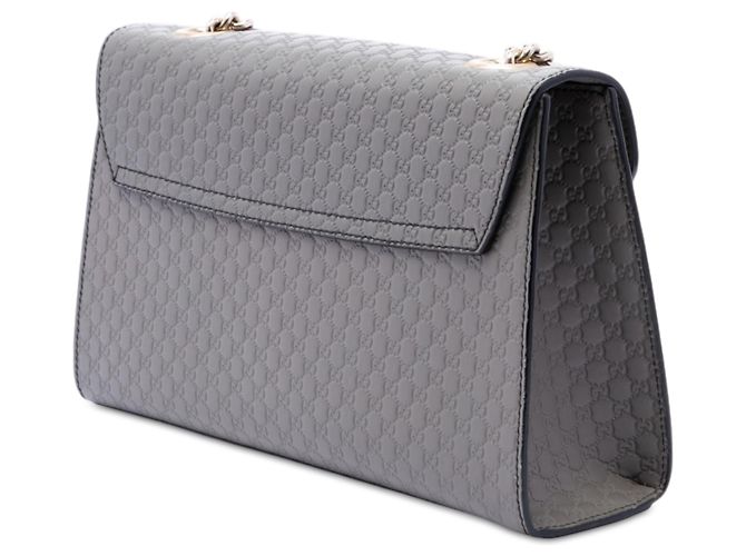 Borsa a tracolla Gucci Emily Medium Microguccissima Grigia Marrone - vista 2