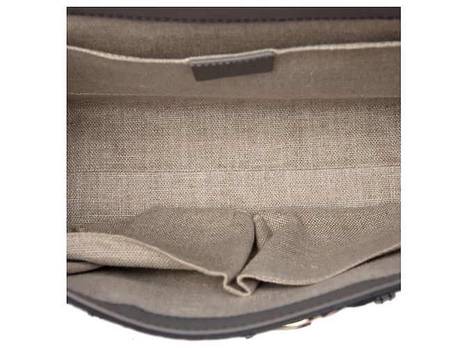 Borsa a tracolla Gucci Emily Medium Microguccissima Grigia Marrone - vista 4