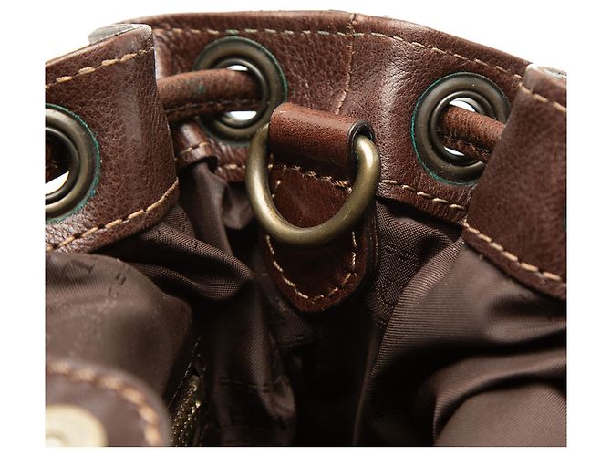 Borsa crossbody Burberry Brown Supernova Check in lana con coulisse Marrone Marrone chiaro - vista 6