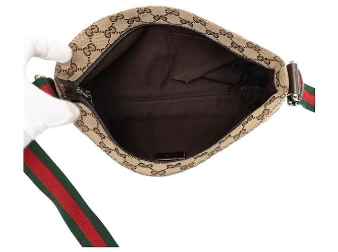 Bandolera Gucci Beige GG Canvas Web - vista 4