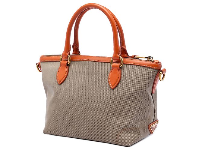 Bolso Prada Beige Canvas Canapa Logo Bow - vista 2