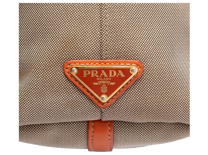 Bolso Prada Beige Canvas Canapa Logo Bow - vista 5