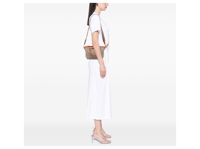 Bolso Prada Beige Canvas Canapa Logo Bow - vista 6