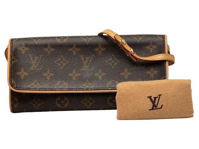 Louis Vuitton Brown Monogram Pochette Twin GM Marrone - vista 7