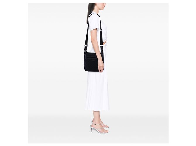 Borsa a tracolla Gucci in canvas GG nero - vista 6